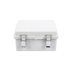 Gabinete de Plástico ABS, Uso en Intemperie IP66 (170 x 220 x 110 mm) Cierre por broche Inoxidable y Permite Cerrado con Candado y Llave (Perno 5mm) No Incluido