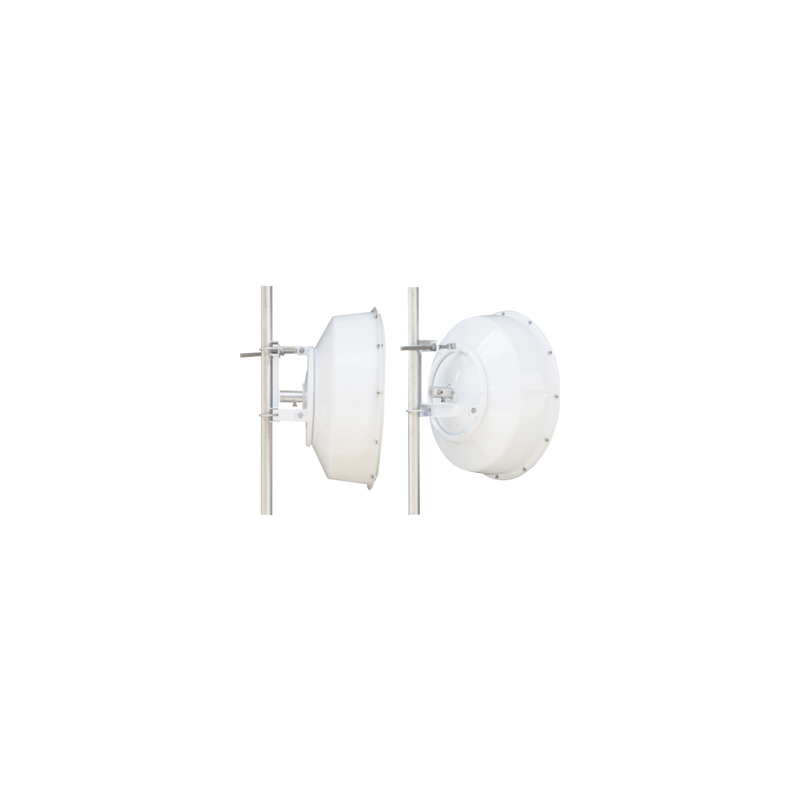 Antena direccional de alta resistencia, Ganancia 30 dBi, (4.9 -6.4 GHz), Plato hondo para mayor inmunidad al ruido, Conectores N-Hembra, Montaje incluido.