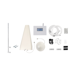 Kit Amplificador de Señal Celular TRIPLE banda de frecuencia. Incluye Mástil. Mejora las llamadas convencionales y VoLTE / Soporta los datos de las tecnologías 2G, 3G y 4G de TELCEL, AT&T y MOVISTAR / Cubre hasta 2 espacios...