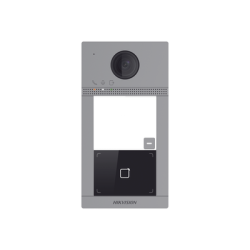 Videoportero IP 2 Megapixel / Llamada y Apertura Remota desde App Hik-Connect / PoE / Exterior IP65 + Antivandalico IK08 / 1 Departamento / Apertura con Tarjeta / Soporta 2 Puertas y hasta 6 Monitores