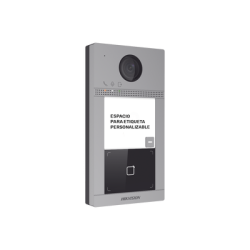 Videoportero IP 2 Megapixel / Llamada y Apertura Remota desde App Hik-Connect / PoE / Exterior IP65 + Antivandalico IK08 / 1 Departamento / Apertura con Tarjeta / Soporta 2 Puertas y hasta 6 Monitores