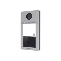 Videoportero IP 2 Megapixel / Llamada y Apertura Remota desde App Hik-Connect / PoE / Exterior IP65 + Antivandalico IK08 / 1 Departamento / Apertura con Tarjeta / Soporta 2 Puertas y hasta 6 Monitores