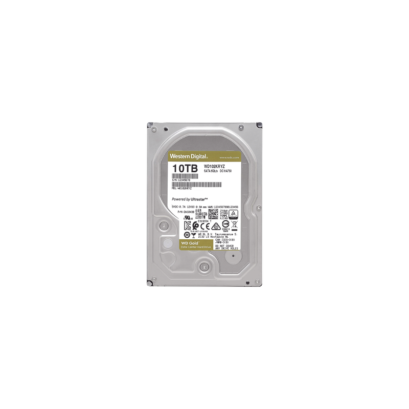 Disco Duro Gold de 10 TB / 7200 RPM / Optimizado para NAS, RAID, Data Center y NVRs de Gran Capacidad / Uso 24-7 / Proteccion Antivibración / 5 Años de Garantia / HelioSeal