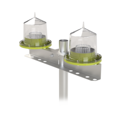 Base Doble para Lámpara de Obstrucción EI-GSLSE. Compatible con tubo hasta 1-1/4".
