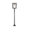 Poste y Cubierta industrial para montaje de Porteros IP Fanvil y Grandstream, altura de 1.2 metros, pintura electrostática color gris.