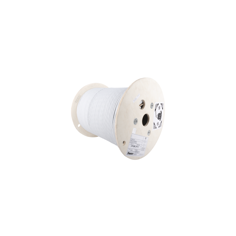 Bobina de Cable Blindado F/UTP de 4 Pares, Cat6A, Soporte de Aplicaciones 10GBase-T, LSZH (Libre de Gases Tóxicos), Color Blanco, 305m
