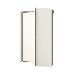 Gabinete Acero Galv. para 3 Bat. PL110D12. Puerta Sin Ventilación. Acc. de piso o poste No incluidos (400 x 1060 x 300mm).