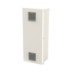 Gabinete Acero Galv. para 3 Bat. PL110D12. Puerta Ventilada. Acc. de piso o poste No incluidos (400 x 1060 x 300mm).