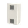 Gabinete Acero Galv. para 2 Baterías PL110D12  (400 x 730 x 300mm). Puerta Ventilada. Acc. para piso o poste No incluidos.