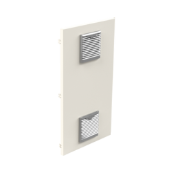 Gabinete Acero Galv. para 2 Baterías PL110D12  (400 x 730 x 300mm). Puerta Ventilada. Acc. para piso o poste No incluidos.