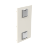 Gabinete Acero Galv. para 2 Baterías PL110D12  (400 x 730 x 300mm). Puerta Ventilada. Acc. para piso o poste No incluidos.