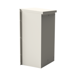 Gabinete Acero Galv. para 2 Baterías PL110D12  (400 x 730 x 300mm). Puerta Ventilada. Acc. para piso o poste No incluidos.