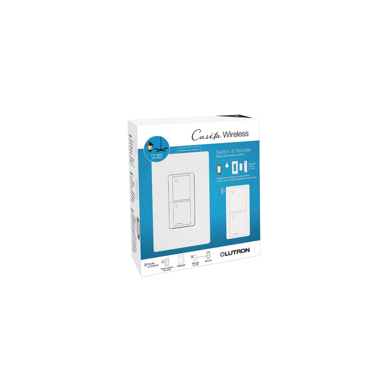  (Caseta Wireless) Kit, Apagador, base para empotrar en pared el control remoto PICO, tapa, ideal para el control de iluminación,.
