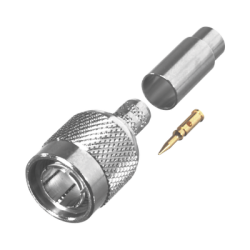 Conector TNC Macho en 75 Ohm, de Anillo Plegable para Cable RG-59/U, AWG 20, Níquel/ Oro/ Teflón.â€‹