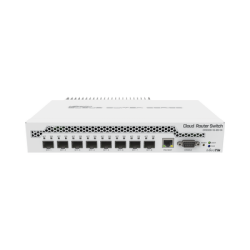(CRS309-1G-8S+IN) Switch administrable Sistema Operativo Dual, puerto 1G Rj45, 8 puertos 10G SFP+ para Escritorio