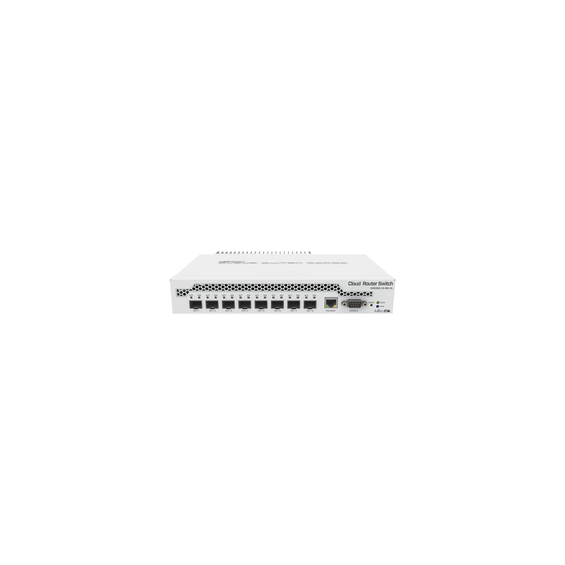 (CRS309-1G-8S+IN) Switch administrable Sistema Operativo Dual, puerto 1G Rj45, 8 puertos 10G SFP+ para Escritorio
