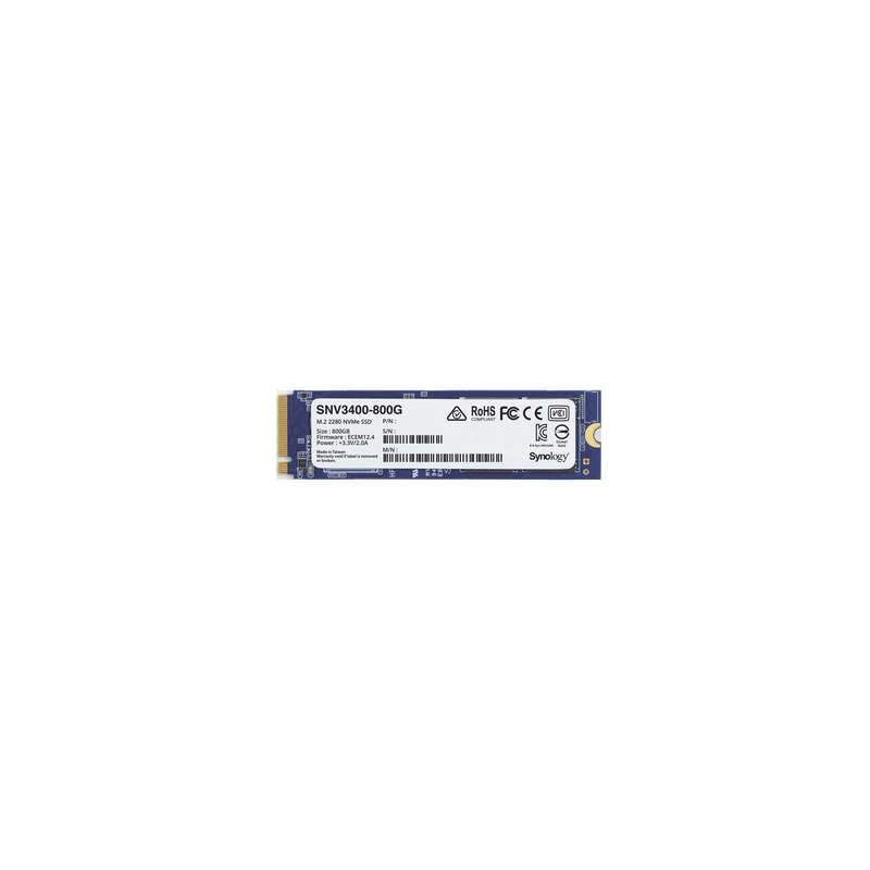 SSD 800GB NVMe M.2 2280, diseñada para Synology NAS con ranuras M.2 integradas