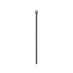 Cincho de Nylon 6.6 de Bloqueo, 203 mm largo x 2.5mm ancho, Color Negro, Exterior Resistente a Rayos UV, Paquete de 100pz
