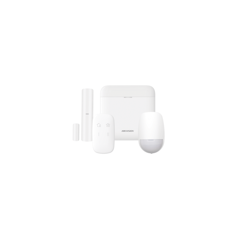 (AX PRO) KIT de Alarma AX PRO / Incluye: 1 Hub con bateria de respaldo / 1 Sensor PIR / 1 Contacto Magnético / 1 Control Remoto / WiFi / Compatible con Hik-Connect P2P