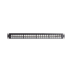 Patch Panel UTP Keystone de 24 puertos Modular (vacío) , Plano, 1UR, compatible con Jacks Keystone UTP Z-MAX® y MAX®