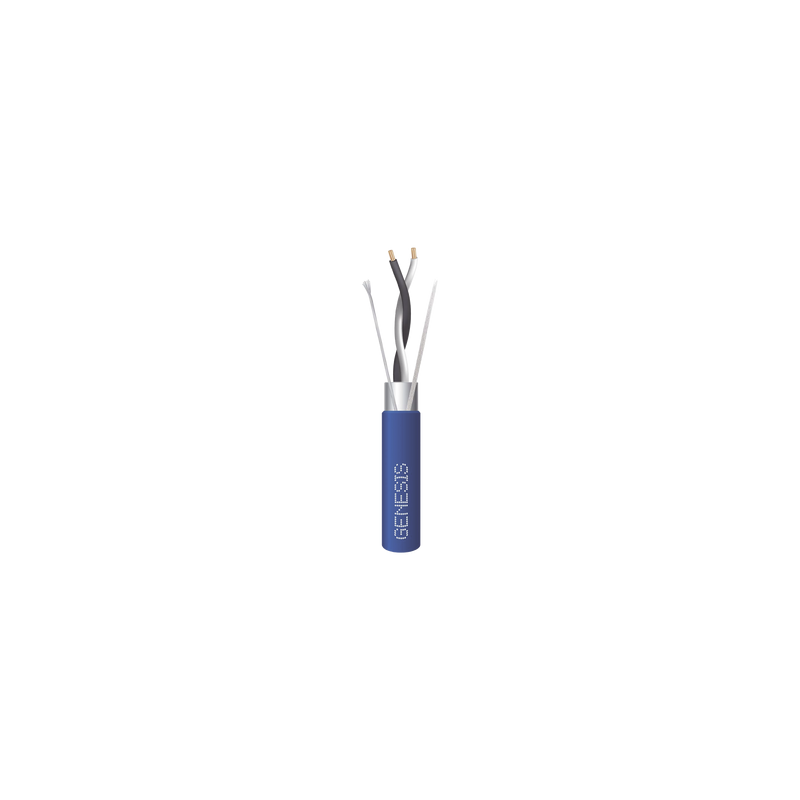 Bobina de 305 Metros / Cable 2 x 22 AWG / Color Azul / Blindado / Plenum / Trenzado para Aplicaciones de Transmisión de Datos a Alta Velocidad para Automatización, EIA-485, BACnet y otros Sistemas de Comunicación