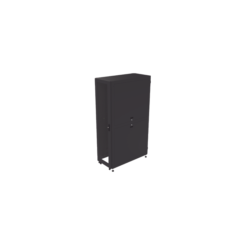 Gabinete Profesional para Telecomunicaciones de 45UR, 1200 mm Profundidad, Incluye 2 Organizadores Verticales de 45 Unidades de Rack, Se envía el Gabinete Armado.