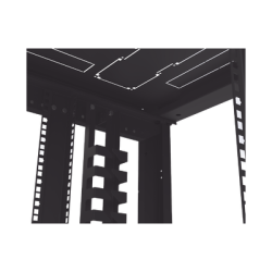 Gabinete Profesional para Telecomunicaciones de 45UR, 1200 mm Profundidad, Incluye 2 Organizadores Verticales de 45 Unidades de Rack, Se envía el Gabinete Armado.