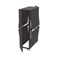Gabinete Profesional para Telecomunicaciones de 45UR, 1200 mm Profundidad, Incluye 2 Organizadores Verticales de 45 Unidades de Rack, Se envía el Gabinete Armado.