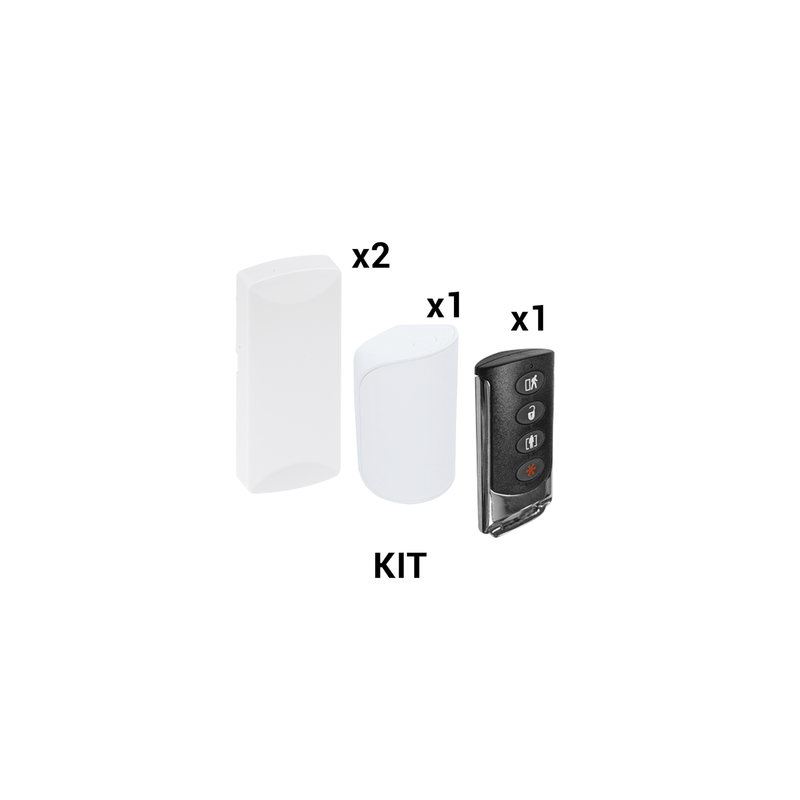 KIT Básico Sensores Inalámbricos - Incluye 2 Contactos Magnéticos, 1 PIR y 1 Llavero - Compatibles con Honeywell y PRO4GEN2