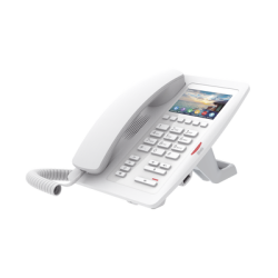 (H5W Color Blanco)Teléfono IP WiFi para Hotelería, profesional de gama alta con pantalla LCD de 3.5 pulgadas a color, 6 teclas programables para servicio rápido (Hotline) PoE