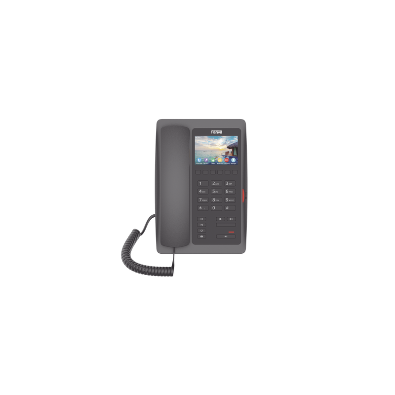 (H5W Color Negro)Teléfono IP WiFi para Hotelería, profesional de gama alta con pantalla LCD de 3.5 pulgadas a color, 6 teclas programables para servicio rápido (Hotline) PoE 