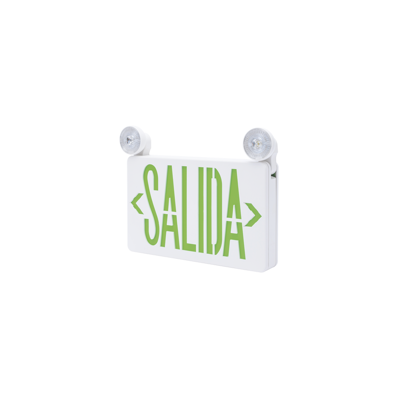 Letrero de Emergencia LED DUAL de SALIDA con Luz de Emergencia/Montaje Universal (pared, lateral o Techo)/Batería de Respaldo Incluida