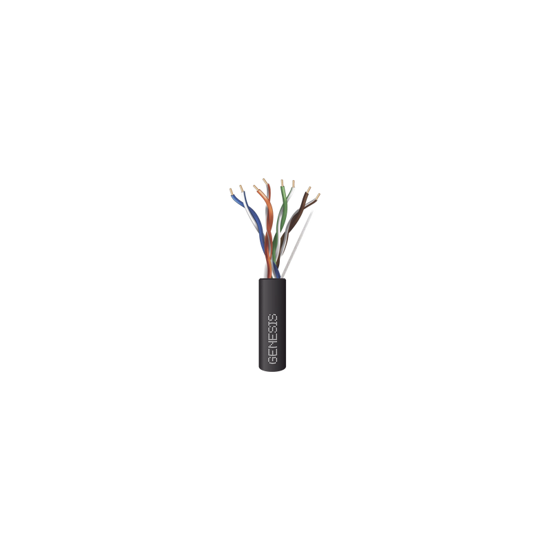 Bobina de Cable de 305 metros / UTP Cat6 PLENUM / Color Negro / UL, CMP SPNLS / Probado a 350 Mhz / Aplicaciones de CCTV / Redes de datos / IP Megapixel / Control RS485