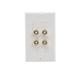 Placa de Pared | Postes de Unión Tipo Banana | Conexión para 2 Altavoces | Fácil Instalación | Conectores Chapados en Oro