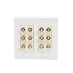 Placa de Pared | Postes de Unión Tipo Banana | Conexión para 6 Altavoces | Fácil Instalación | Conectores Chapados en Oro