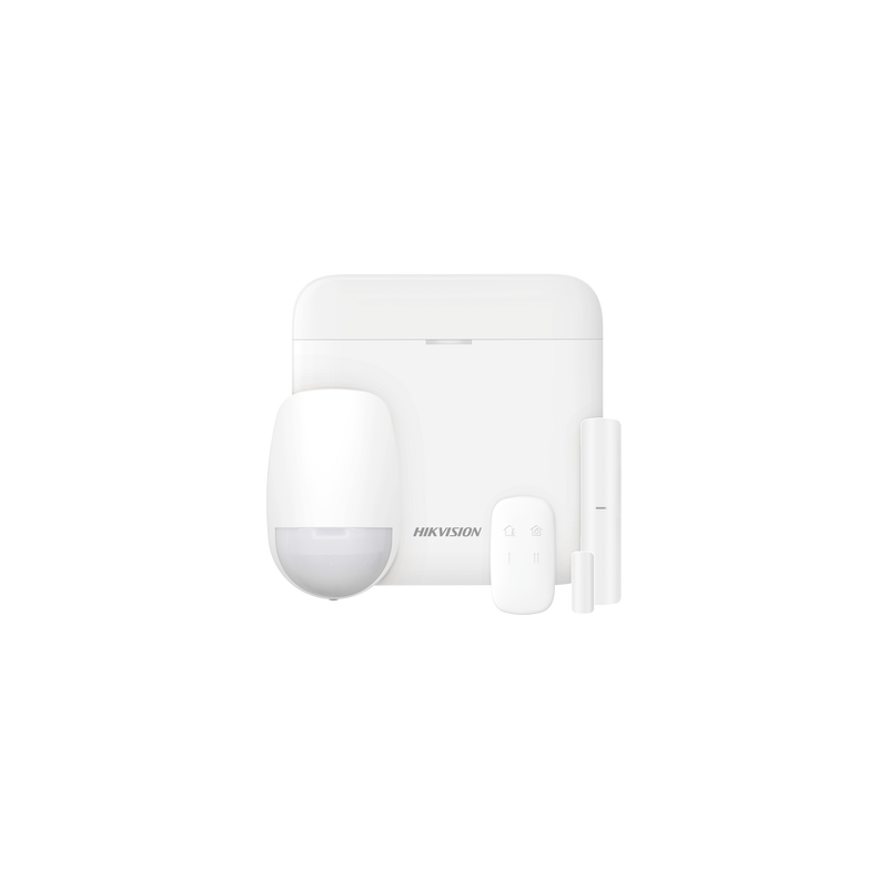 (AX PRO) KIT de Alarma AX PRO con GSM (3G/4G) / Incluye: 1 Hub con bateria de respaldo / 1 Sensor PIR / 1 Contacto Magnético / 1 Control Remoto / Wi-Fi / Compatible con Hik-Connect P2P