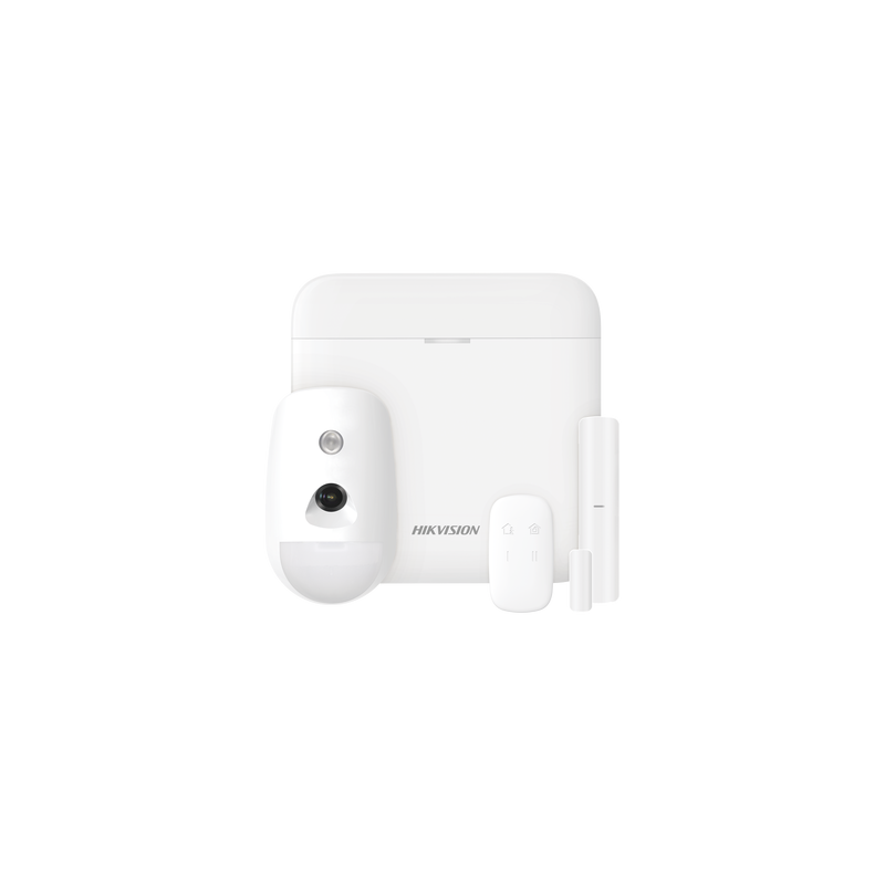 (AX PRO) KIT de Alarma AX PRO con GSM (3G/4G) / Incluye: 1 Hub / 1 Sensor PIR con Cámara / 1 Contacto Magnético / 1 Control Remoto / WiFi / Compatible con Hik-Connect P2P