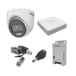  KIT COLORVU TURBOHD 1080pLite / DVR 4 Canales / 4 Cámaras Eyeball (exterior) / Transceptores / Conectores / Fuente de Poder Profesional
