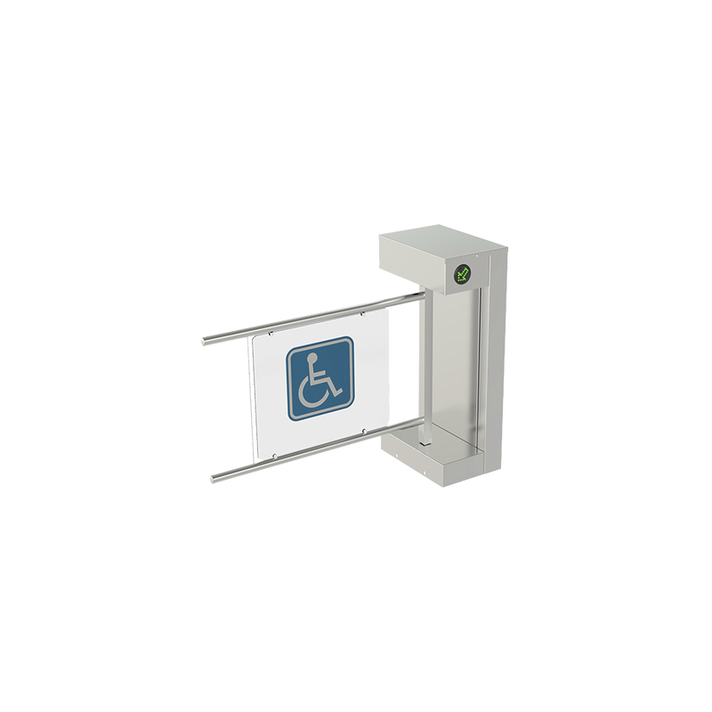 Torniquete De Cortesía Motorizado / Acabado En Acero Inoxidable Con Hoja de Acrílico / Bidireccional / Compatible con Cualquier Control De Acceso de Contacto Seco