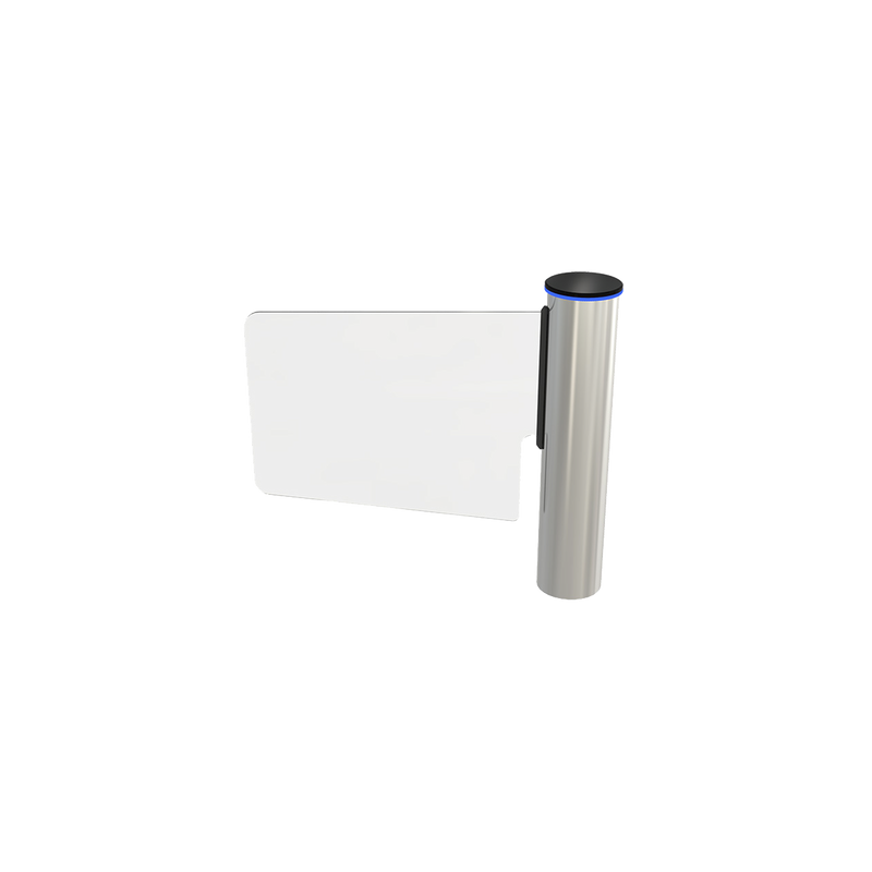 Torniquete Tipo Ala o Bandera Fabricado en Acero Inoxidable 304 con Hoja de Cristal Templado /  Acceso Bidireccional con Corona LED 