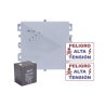 KIT de Energizador de 12,000Volts-1JOULES/2500 mts lineales de proteccion/Activado por Atenuación de voltaje,Corte de línea o Aterrizamiento de la línea/Integración a panel de Alarma.