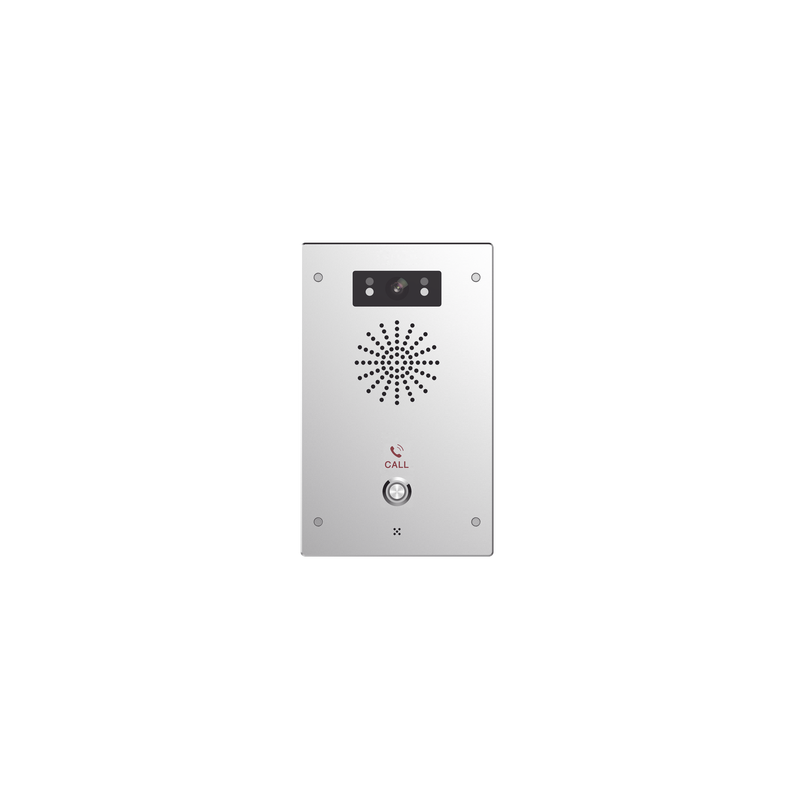 Video Intercomunicador IP, 2 líneas SIP, 2 relevadores con botón para llamada, Onvif, anti-vandálico, PoE, IP65 e IK10, PoE