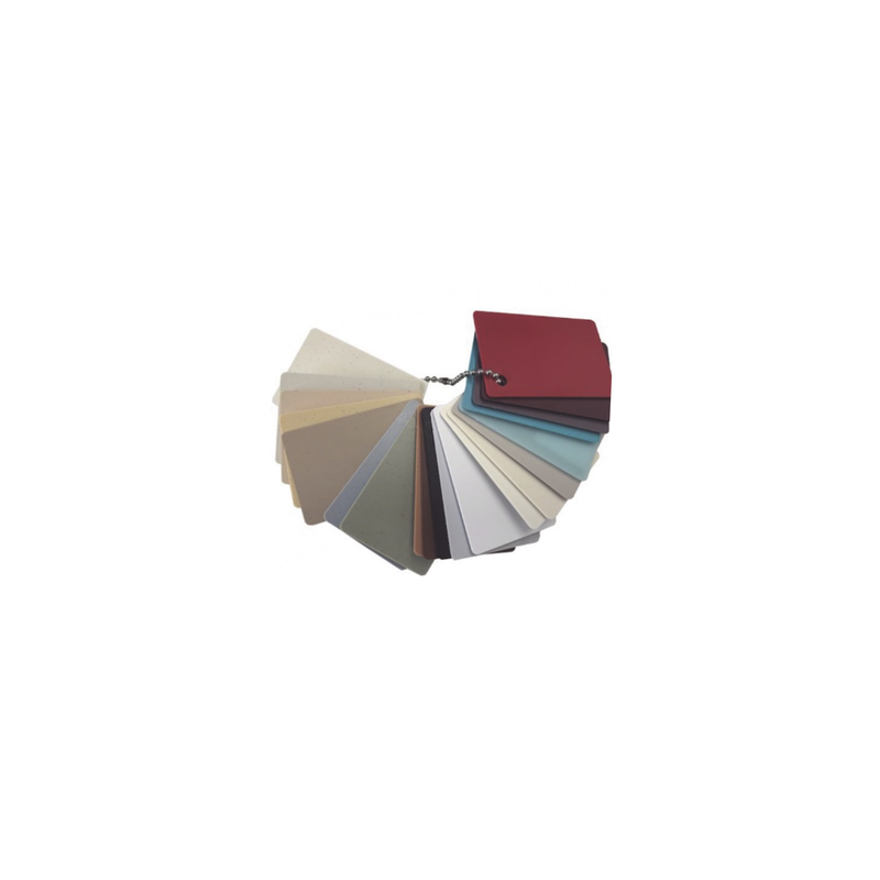 Muestrario, de colores con acabados Satin para los atenuadores, teclados, interruptores y accesorios LUTRON.