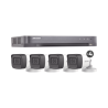 (MICRÓFONO INTEGRADO) KIT TURBOHD 5 Megapixel / DVR 4 Canales / 4 Cámaras Bala con Micrófono Integrado (exterior 2.8 mm) / Fuente de Poder / Accesorios de Instalación