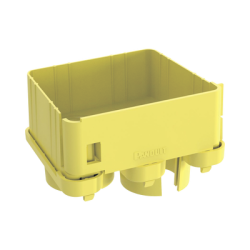 Tapa con 2 Salidas a Tubo de 1.5in (38mm), Para uso con Canaletas 4X4 FiberRunner™, Color Amarillo