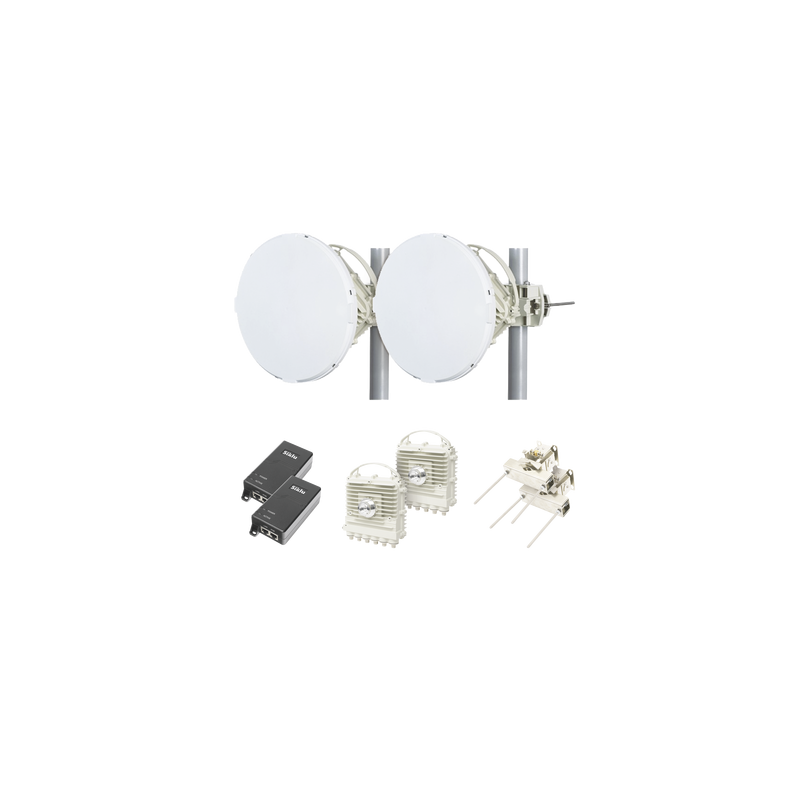 Enlace a la velocidad de la fibra, 70/80 Ghz Banda libre / Sin Interferencia / Capacidad inicial 1 Gbps (Requiere licencia para desbloquear 2 Gbps)