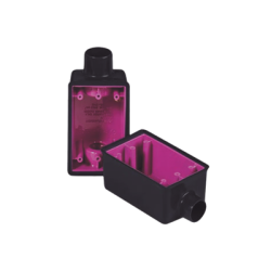 Caja Rectangular de 3/4" / 1 Entrada / Con Recubrimiento exterior de  PVC e interior Purpura.