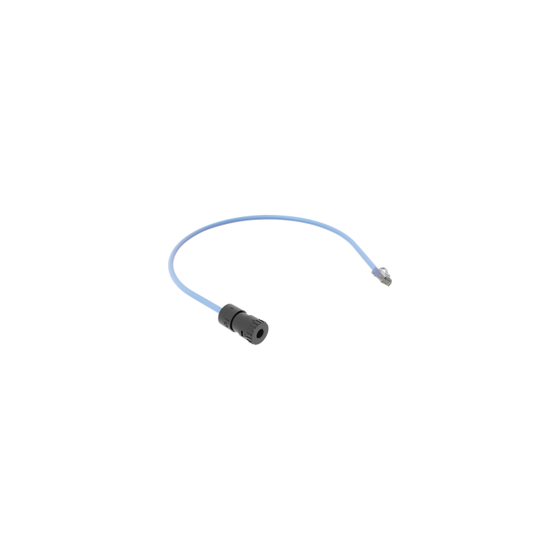 Cable de Conexión en Campo Jack a Plug RJ45, Categoría 6A, CMP (Plenum), 0.5 Metros, Color Azul