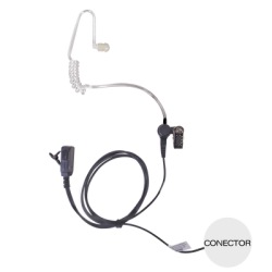Micrófono - audífono de solapa con tubo acústico transparente para NXPOC-130 