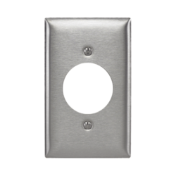 Placa para Receptaculo Sencillo 20 y 30 A de Media Vuelta/ 1.6" (40 mm) / Acero Inoxidable.